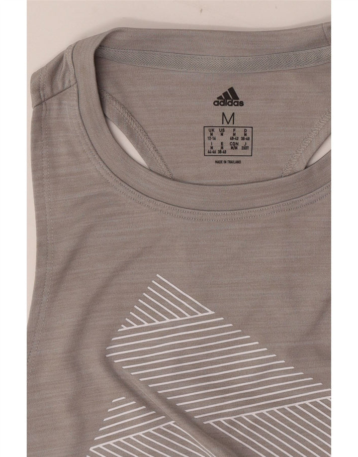 Adidas Débardeur graphique pour femme UK 12/14 Gris moyen