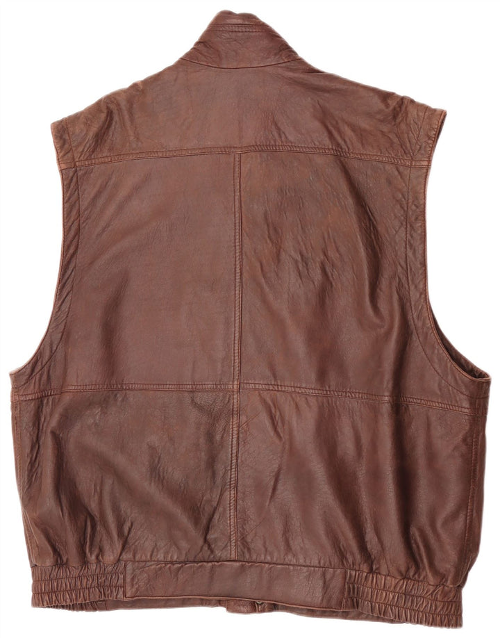 Forster Gilet en cuir pour homme EU 60 5XL Marron