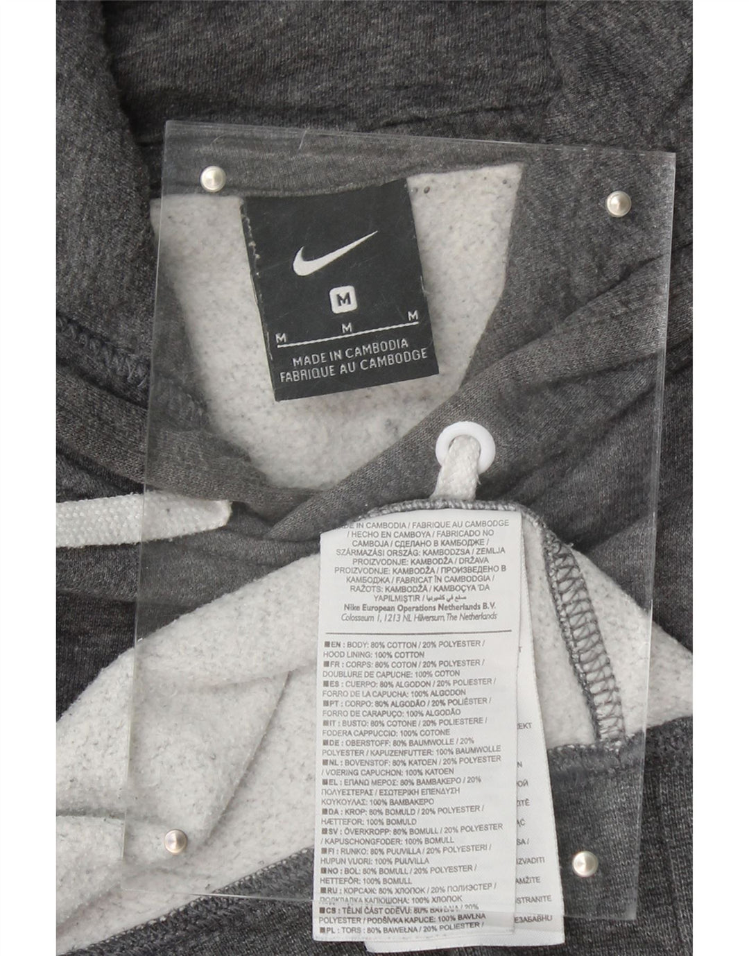 NIKE Mens Hoodie Jumper Medium Grey Cotton Vintage Nike and Second-Hand Nike from Messina Hembry 