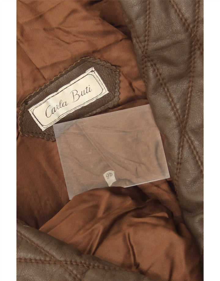Carla Buti Veste en cuir surdimensionnée pour femme IT 46 Large Marron