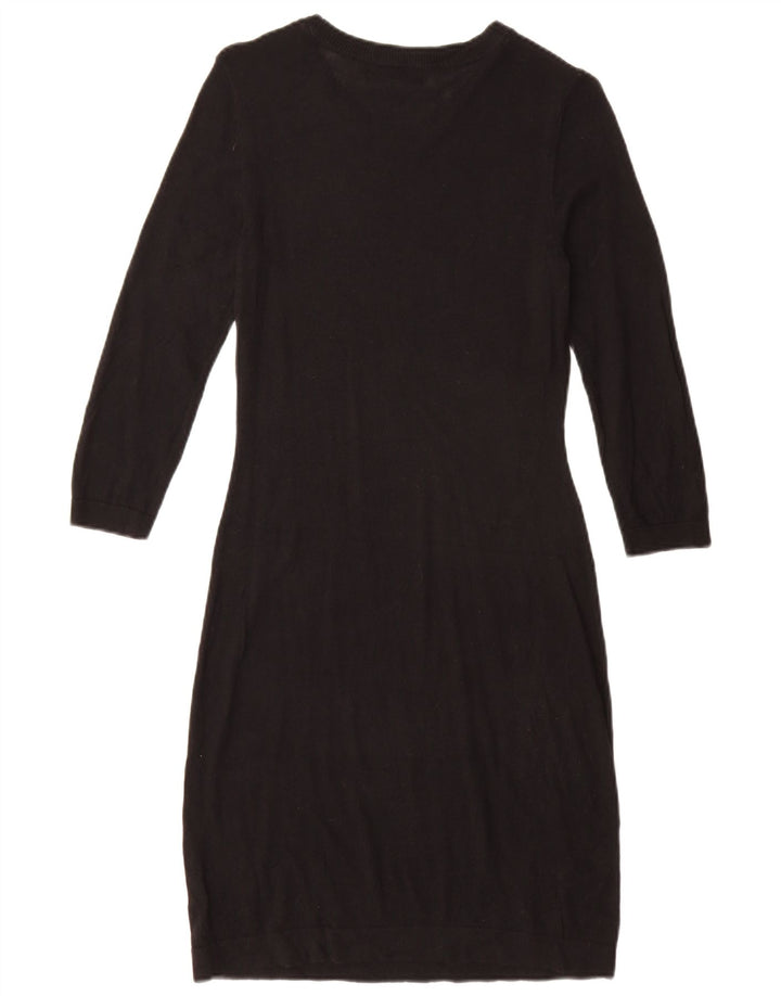 MOSSIMO Robe pull à manches 3/4 pour femme UK 10 Petit coton noir