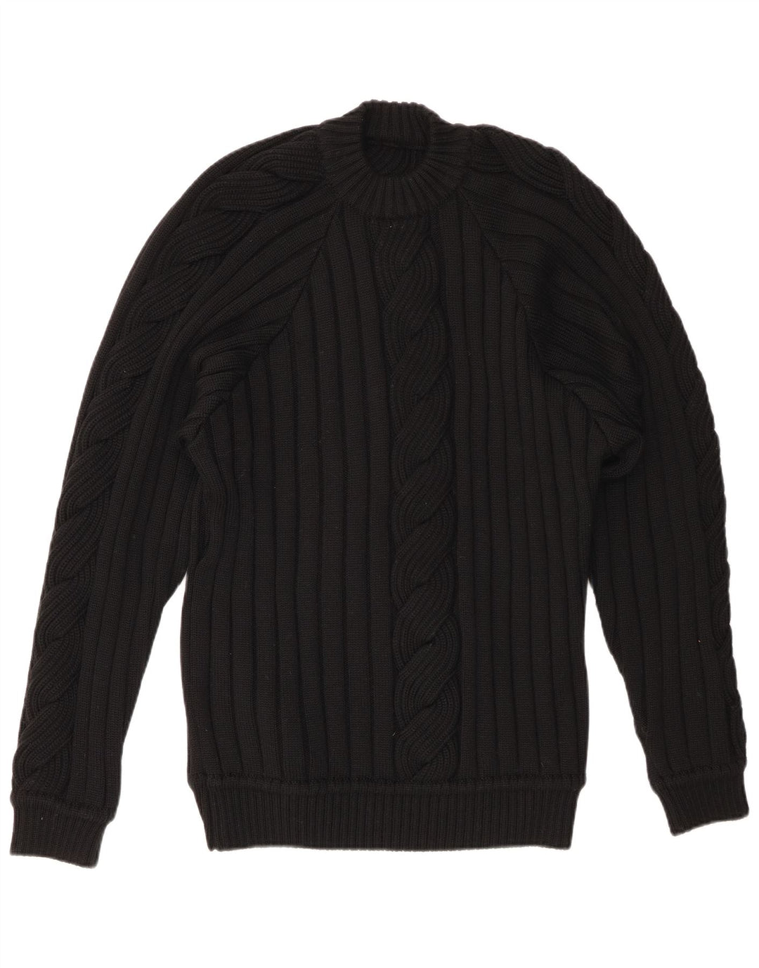 VINTAGE Pull ras du cou pour femme UK 20 2XL Noir