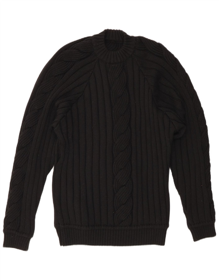 VINTAGE Pull ras du cou pour femme UK 20 2XL Noir