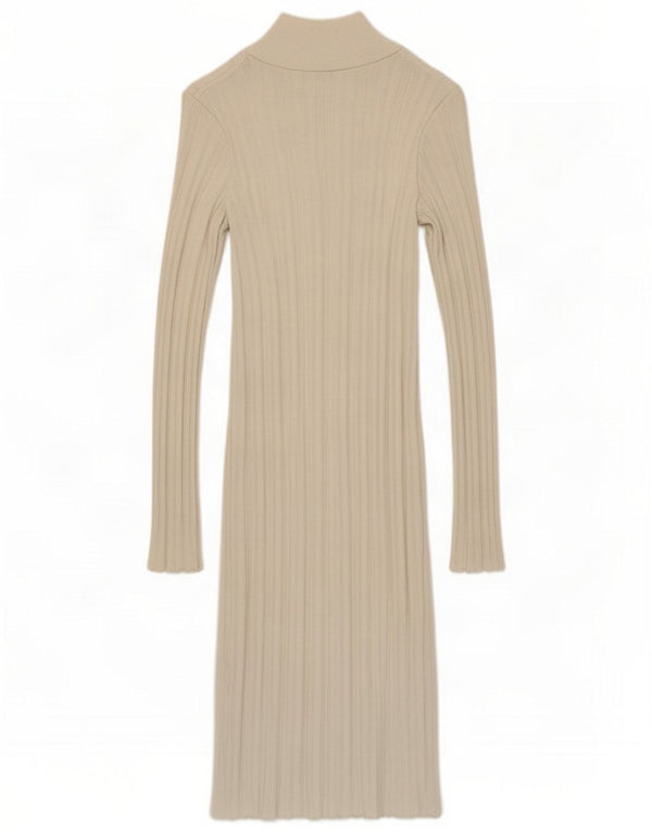 Zara Robe pull à manches longues pour femme UK 8 Small Off White Viscose