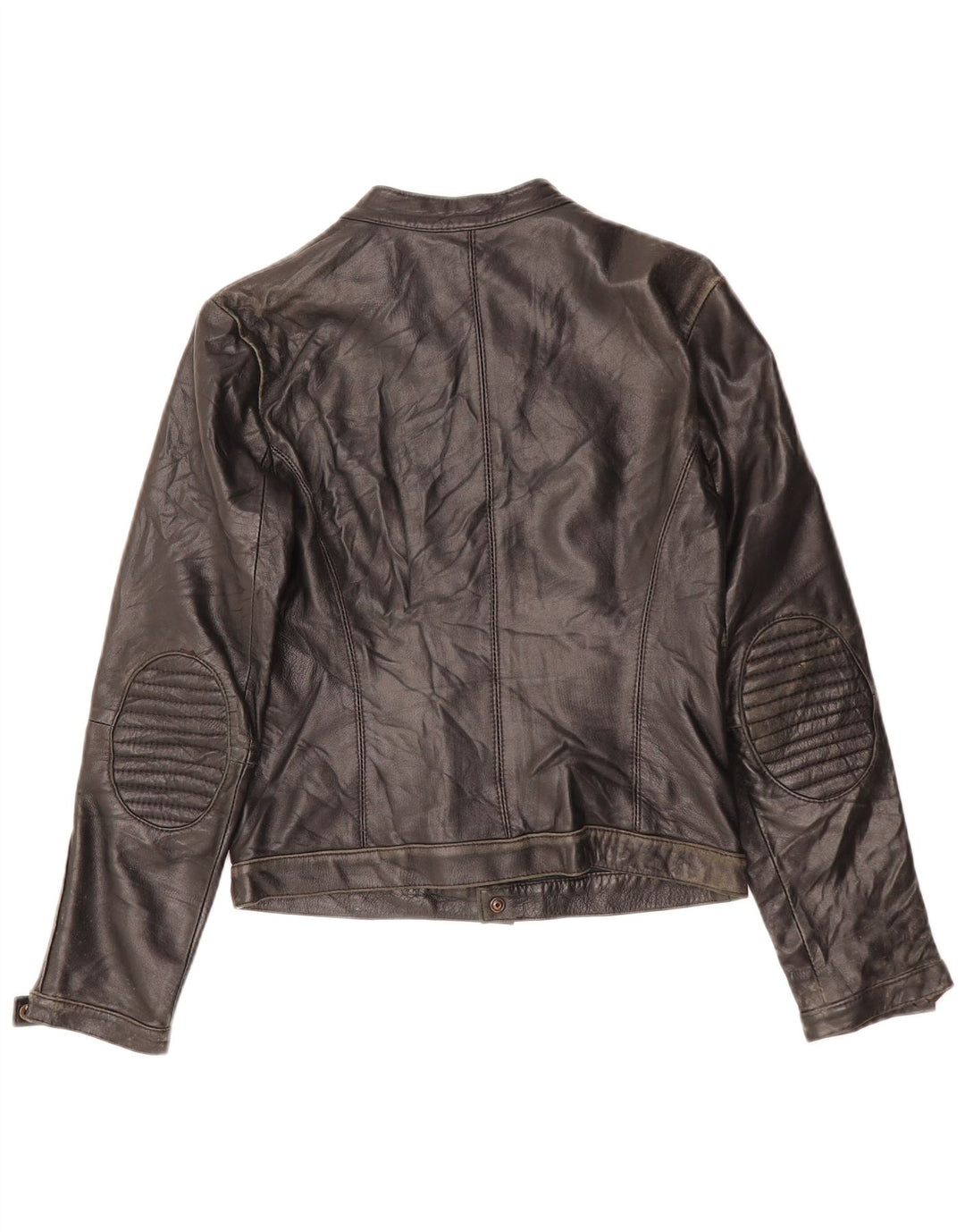 ZEN Veste en cuir court pour femme UK 10 Petit cuir noir