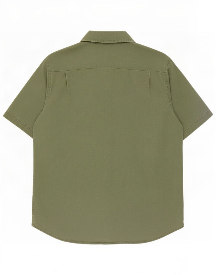 Wrangler Chemise à Manches Courtes Homme Vert Moyen Coton