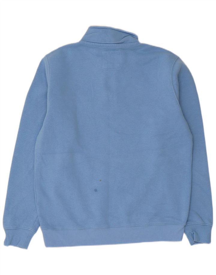 Crew Clothing Sweat-shirt à col zippé pour homme en coton bleu moyen
