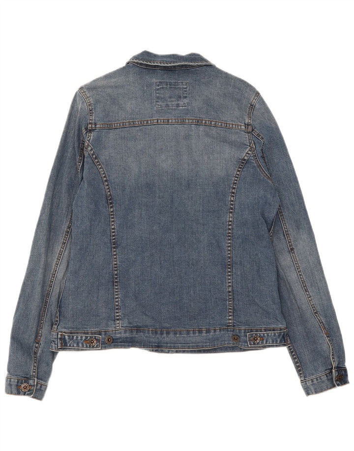 Fat Face Veste en jean pour femme UK 12 Bleu moyen Coton