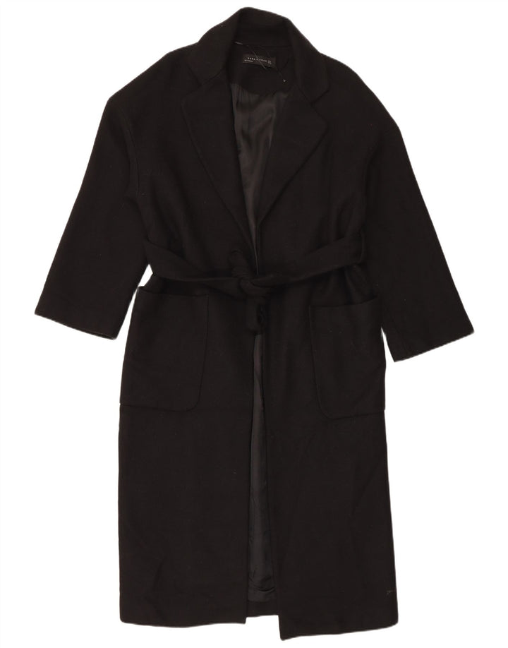 Zara Manteau surdimensionné pour femme UK 10 Petite laine noire