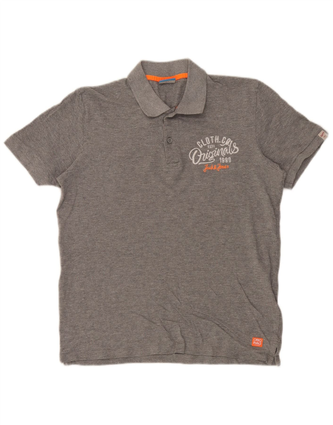 Jack & Jones Polo Graphique Homme Gris Moyen Moucheté Coton