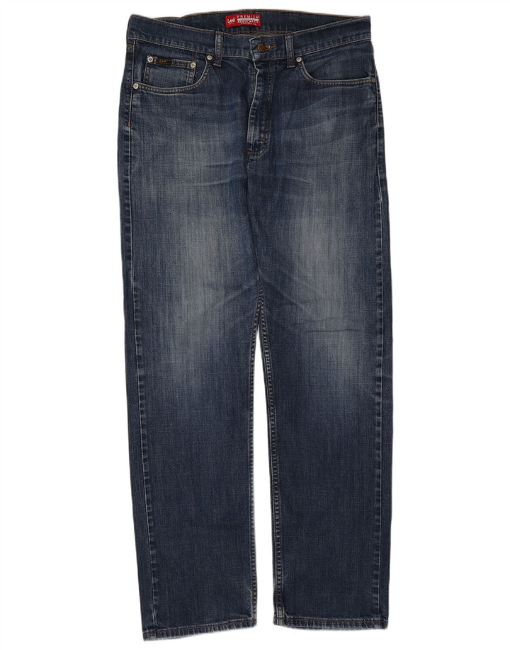 Lee Jean droit homme W34 L32 bleu marine coton