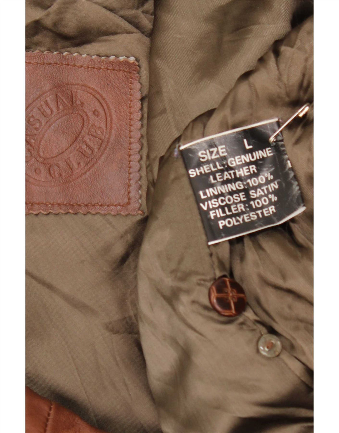 veste en cuir homme vintage UK 40 Grand Marron