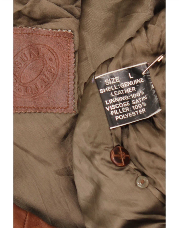 veste en cuir homme vintage UK 40 Grand Marron