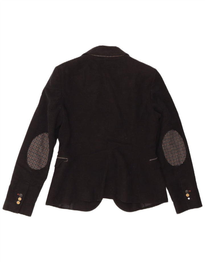 Zara Veste Blazer 1 Bouton Femme UK 14 Grand Coton Noir