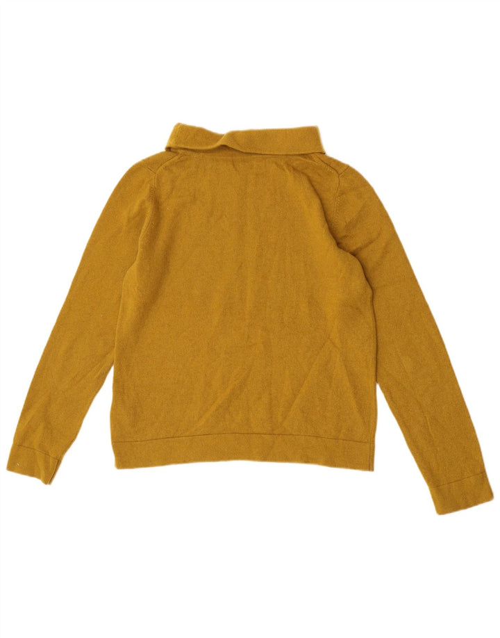 Hobbs Pull court à col roulé pour femme UK 14 en laine jaune moyen