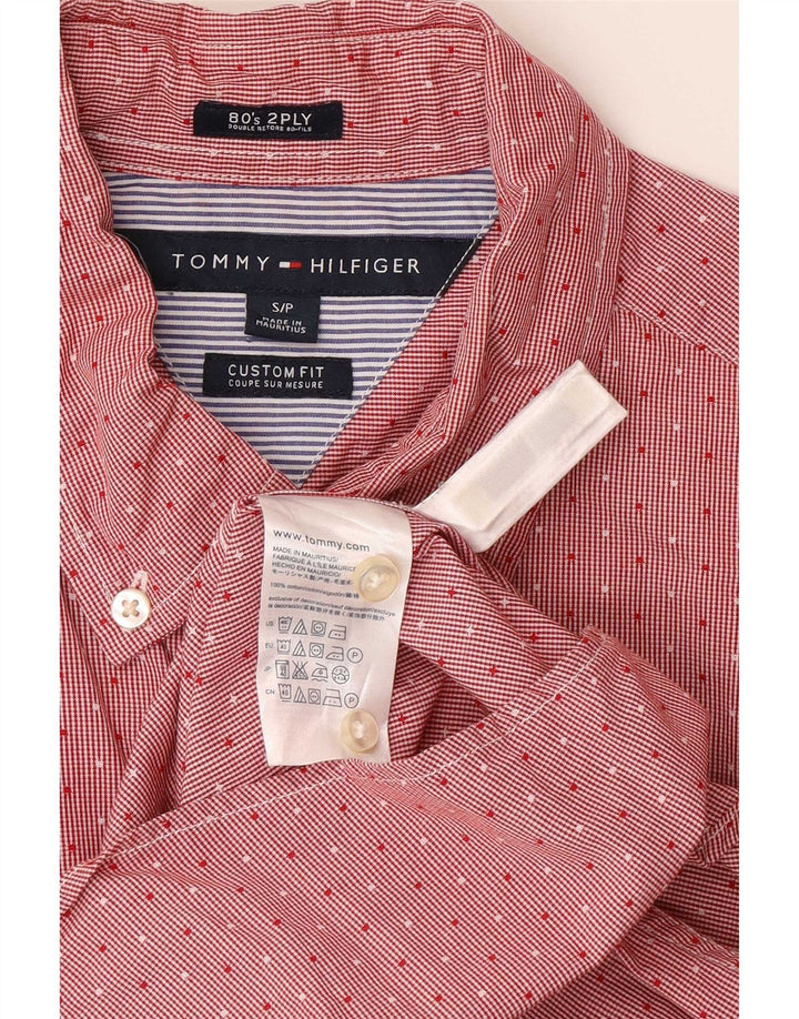 Tommy Hilfiger Chemise sur mesure pour homme Petit coton à pois rouge