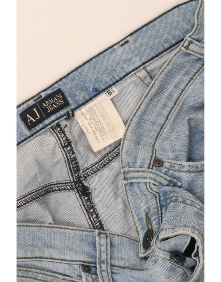 Armani Homme Jean Droit Graphique W36 L33 Bleu Coton