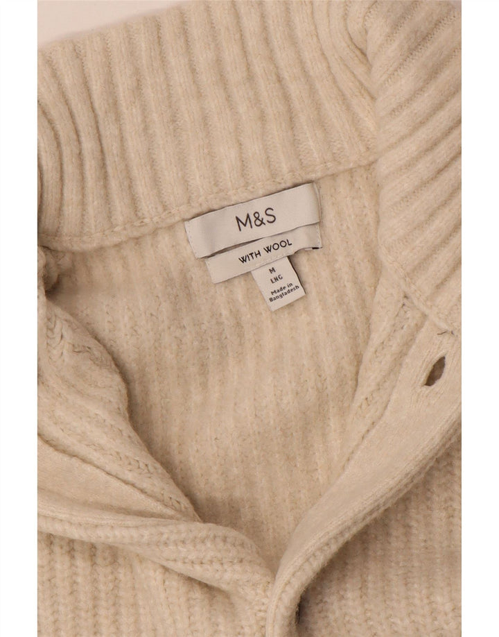 Marks & Spencer Pull Cardigan Homme Laine Beige Moyen