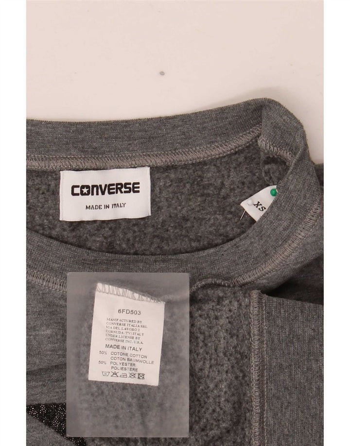Converse Sweat-shirt surdimensionné graphique pour femme UK 6 XS Gris moucheté