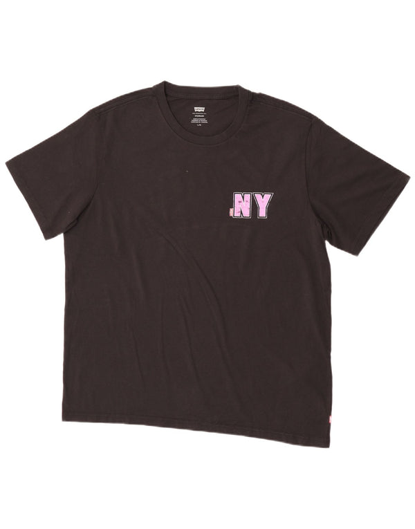 Levi's T-Shirt New York Standard Fit Graphic Homme Noir Large Coton