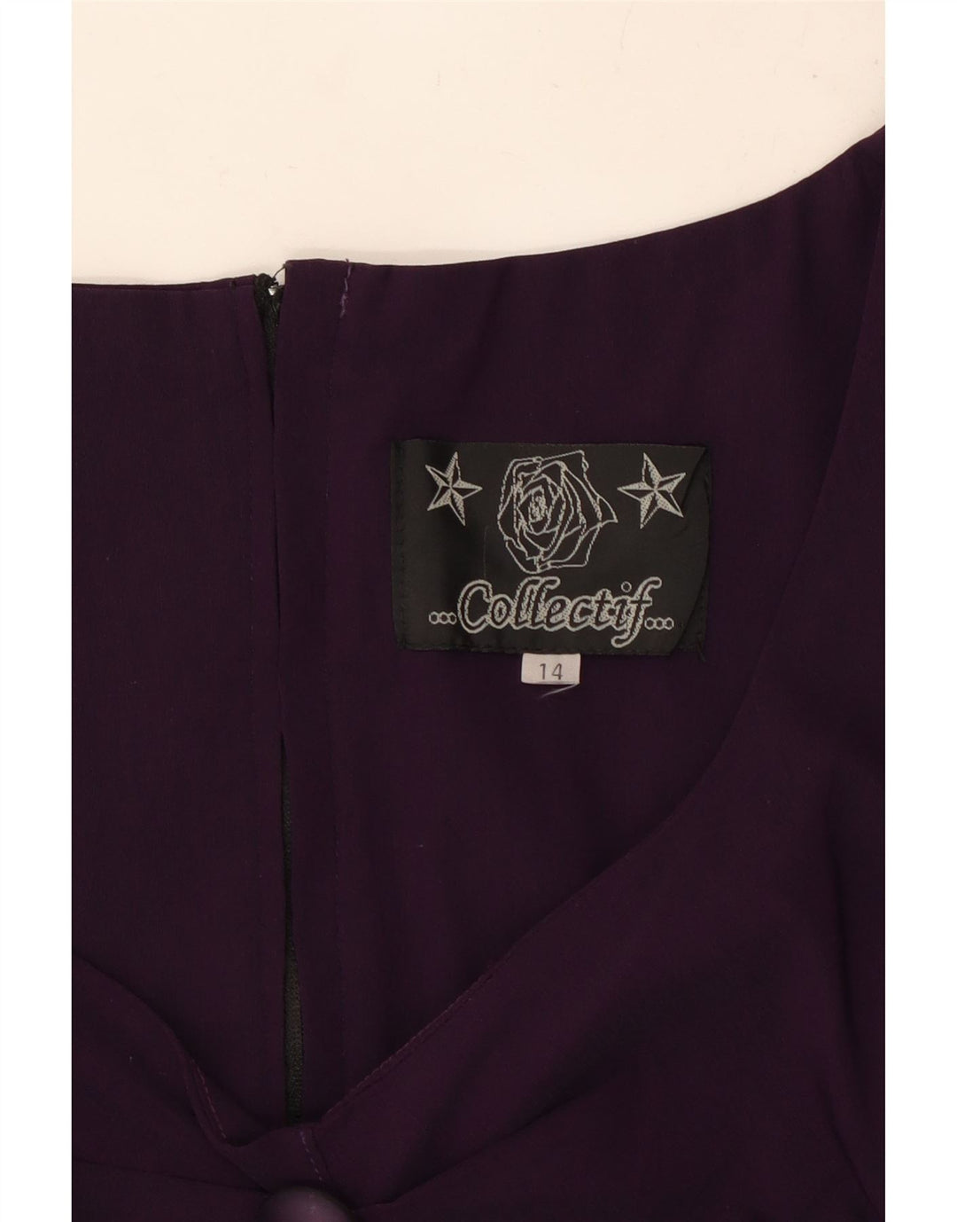 COLLECTIF Robe fourreau à manches 3/4 pour femme UK 14 Large Violet