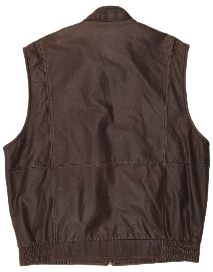 David Moore Gilet en cuir classique pour homme EU 56 3XL Cuir marron