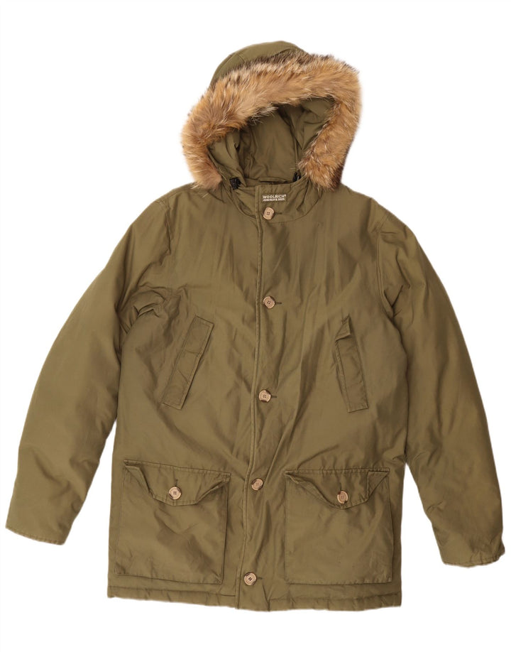 Woolrich Veste matelassée à capuche pour garçon 15-16 ans Vert Coton