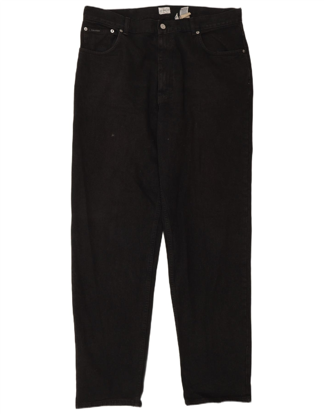 CALVIN KLEIN Jean Fuselé Femme W36 L34 Coton Noir