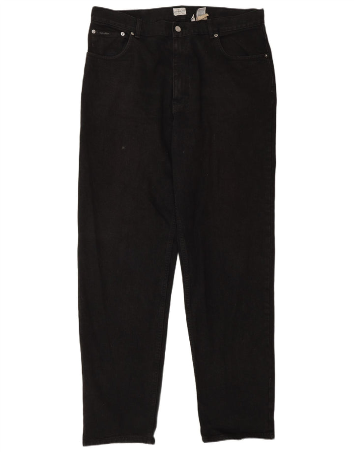 CALVIN KLEIN Jean Fuselé Femme W36 L34 Coton Noir