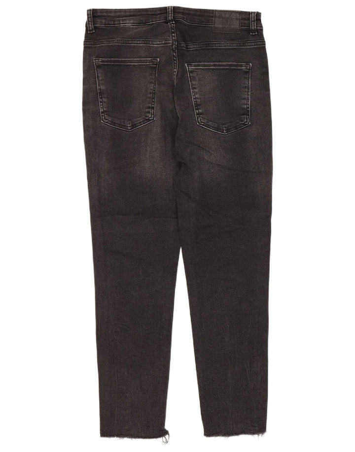 ZARA Jeans Slim Femme EU 42 Large W32 L27 Noir