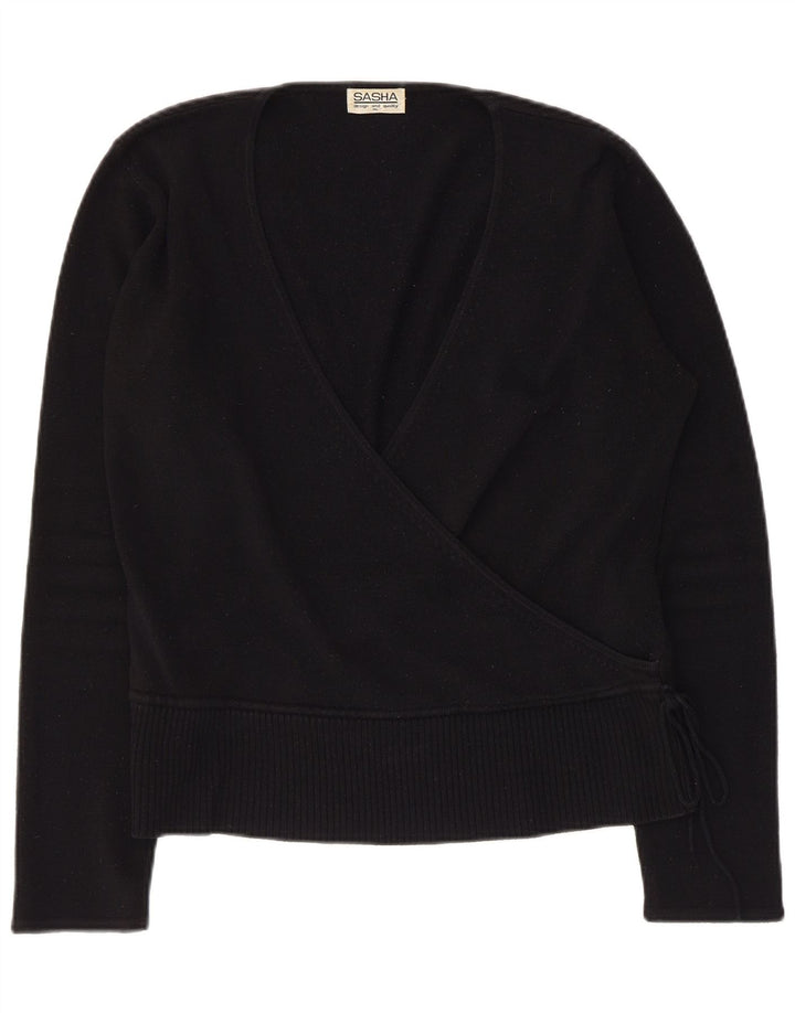 Sasha Pull col V pour femme UK 18 XL Acrylique Noir