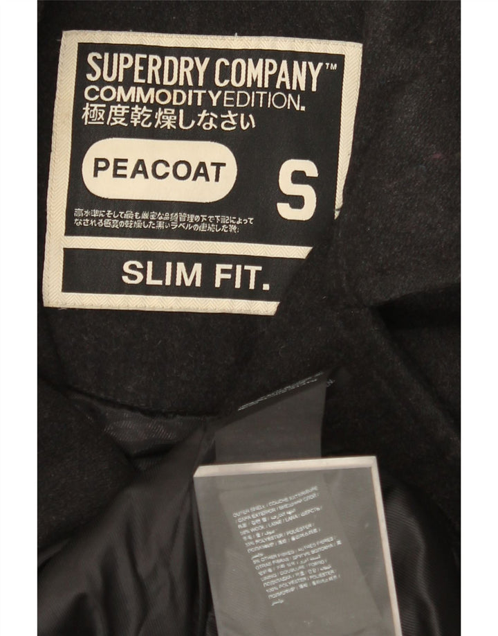 SUPERDRY Caban coupe slim pour homme UK 36 Petite laine noire