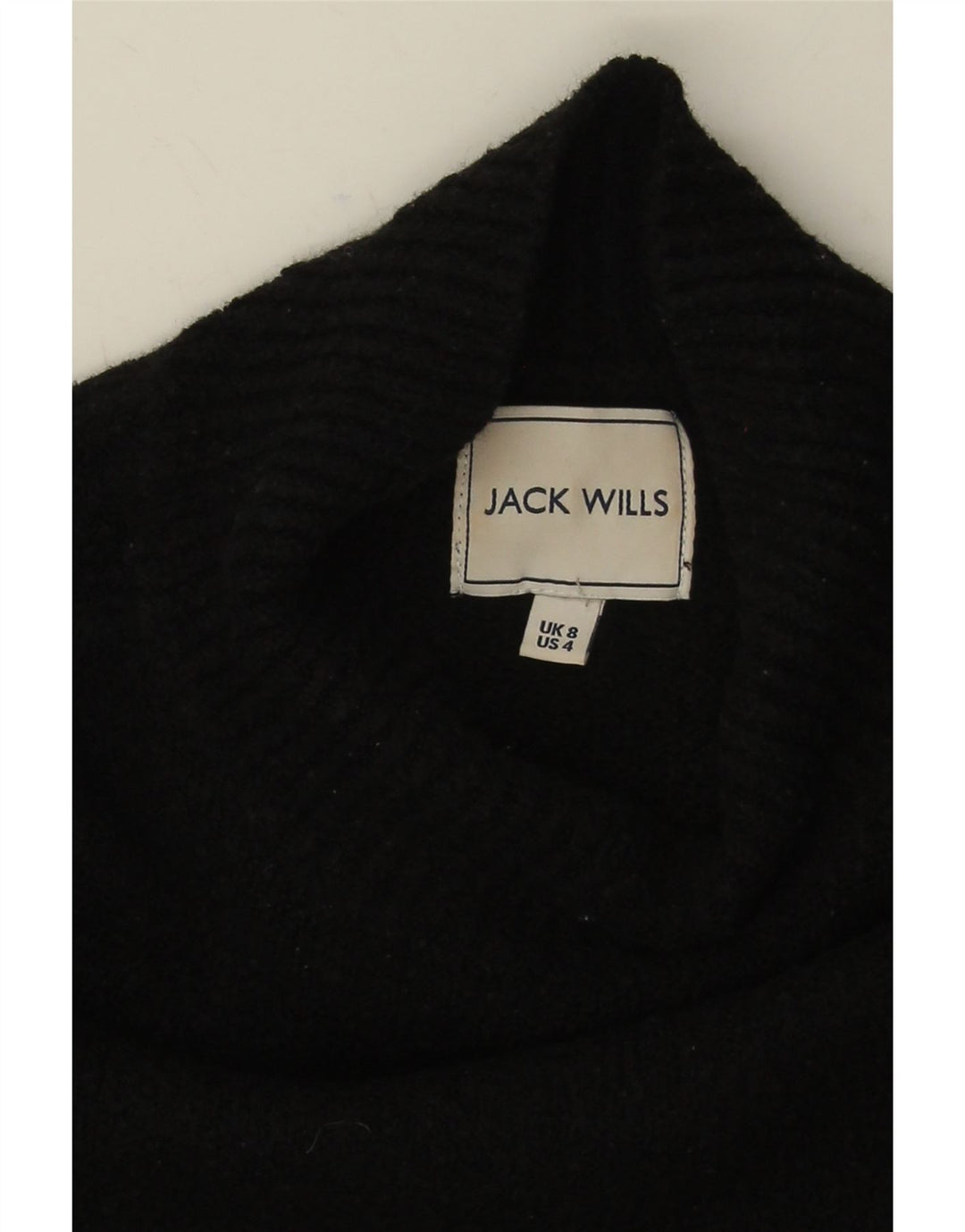 Jack Wills Pull surdimensionné à col roulé pour femme UK 8 Small Noir