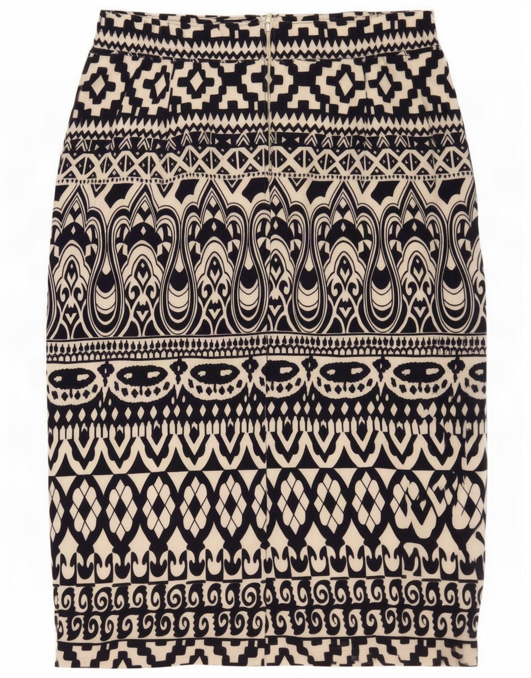 jupe crayon femme vintage EU 38 Moyen W30 Polyester Géométrique Noir