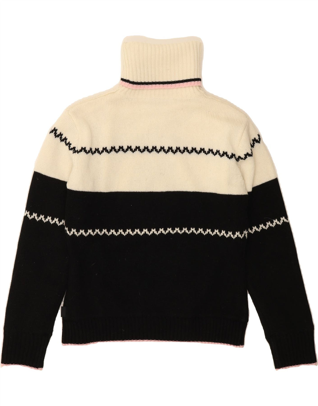 TCM Womens Roll Neck Jumper Sweater UK 10/12 Medium Black Colourblock Vintage TCM and Second-Hand TCM from Messina Hembry 