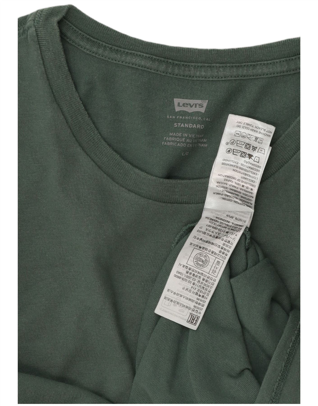 Levi's Tee-Shirt Standard Homme Vert Large Coton