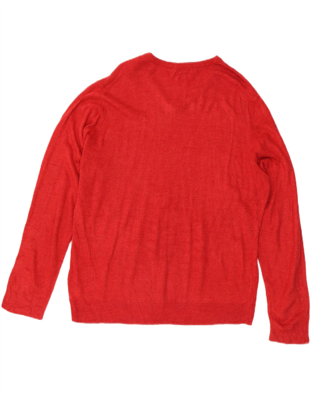 Marks & Spencer Pull Col V Homme XL Rouge Acrylique