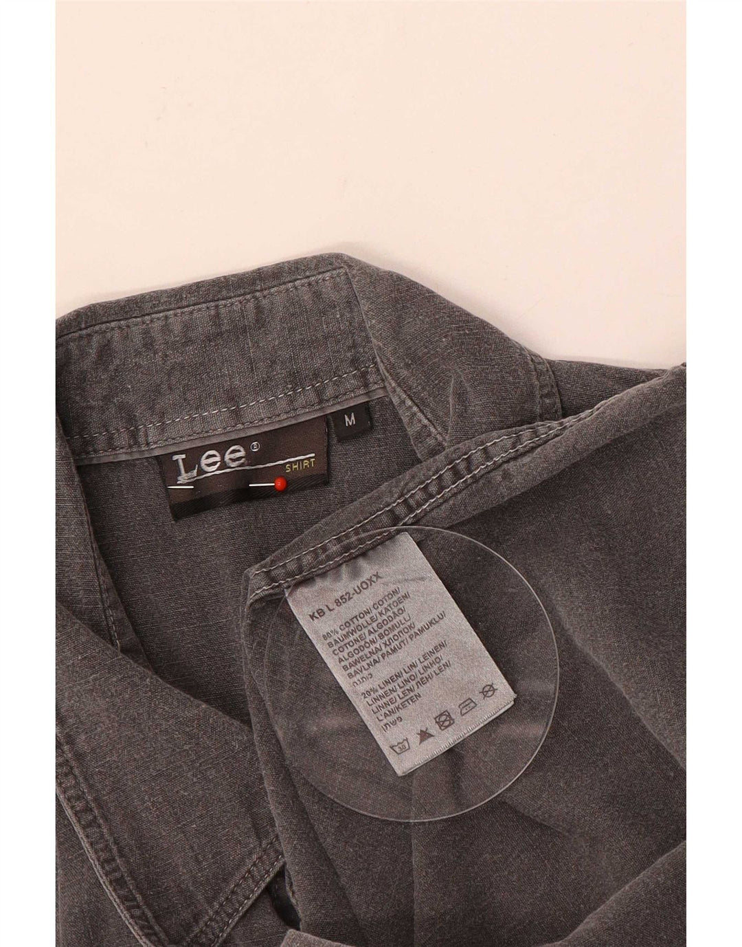 Lee Chemise Militaire à Manches Courtes Homme Gris Moyen Coton