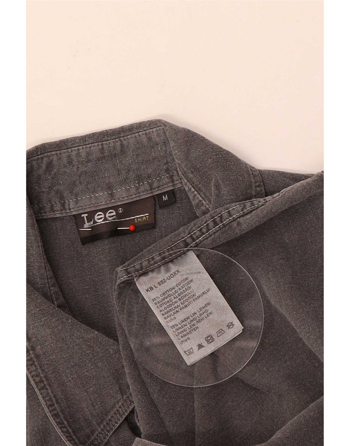 Lee Chemise Militaire à Manches Courtes Homme Gris Moyen Coton