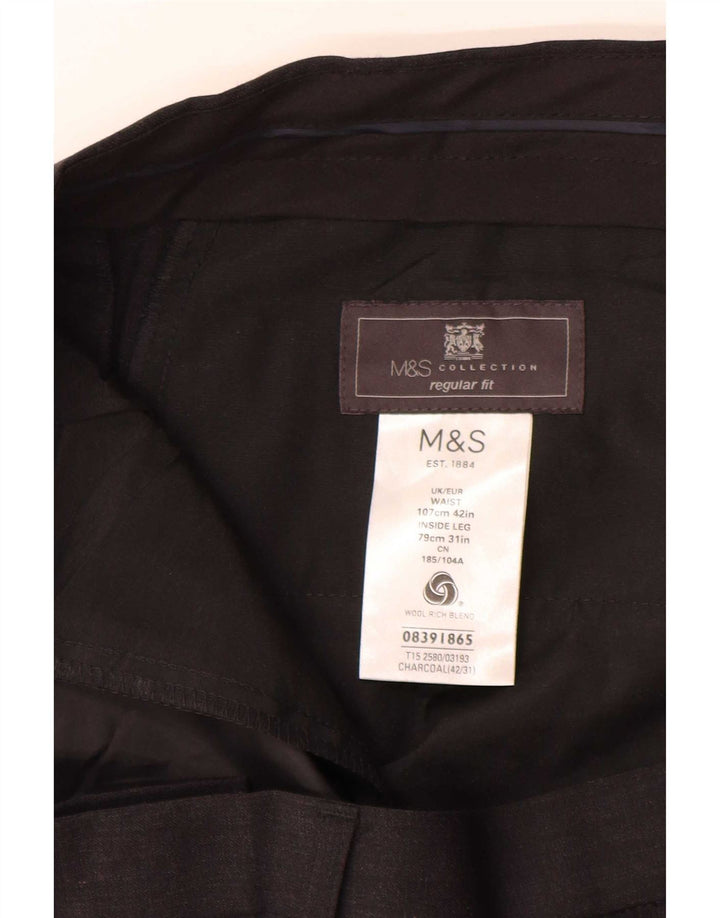 Marks & Spencer Pantalon de costume coupe classique pour homme W42 L31 Gris laine