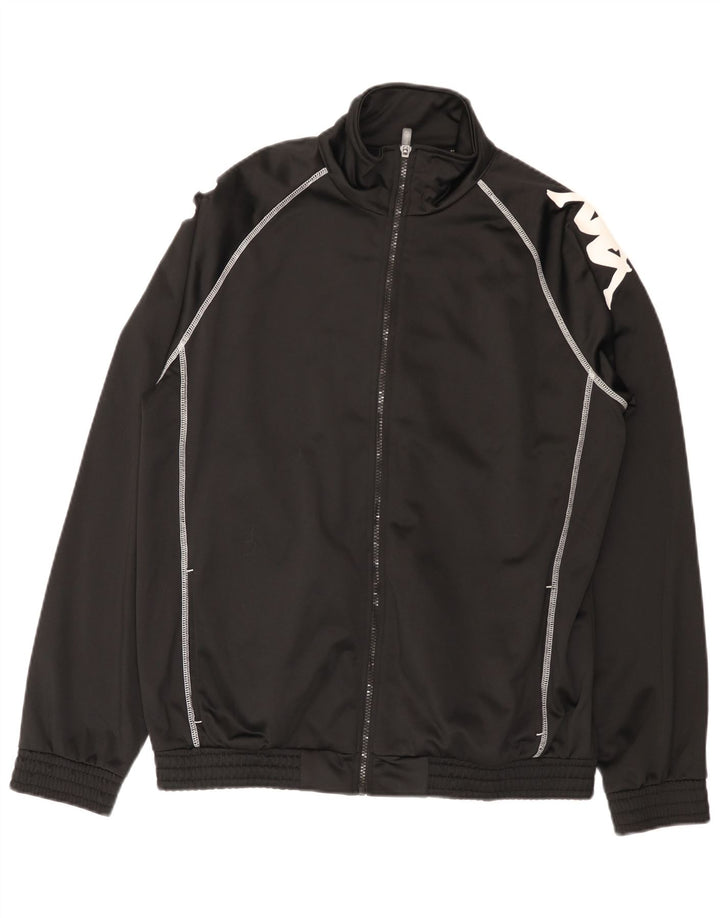 Kappa Veste de survêtement graphique pour homme Taille L Noir Polyester