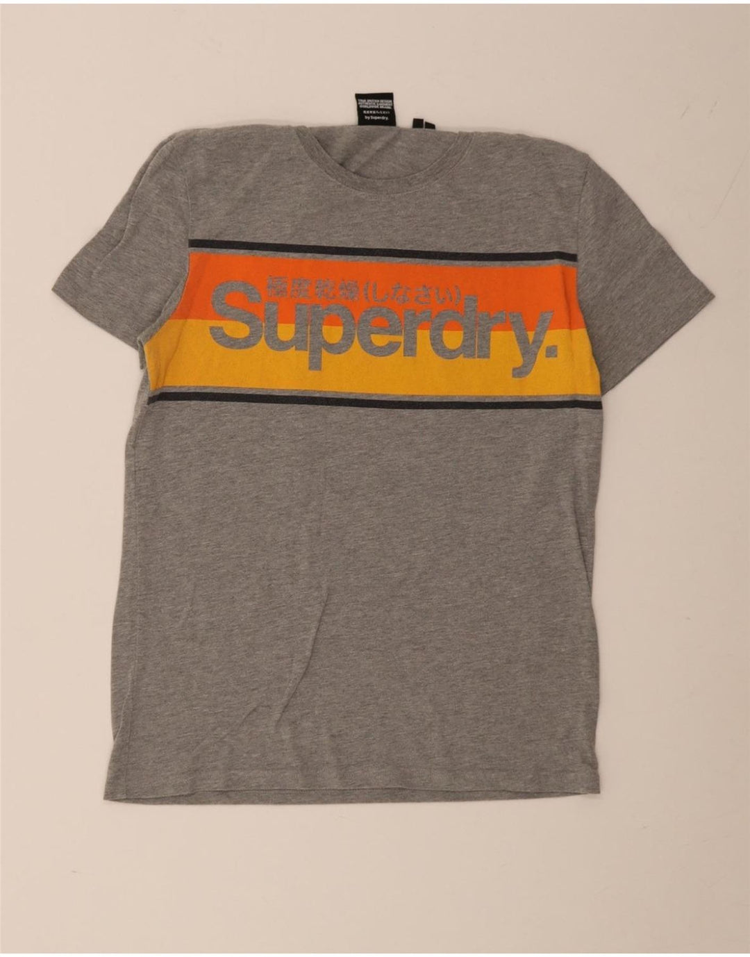 Superdry T-Shirt Graphique Homme Gris Moyen Colourblock Cotton