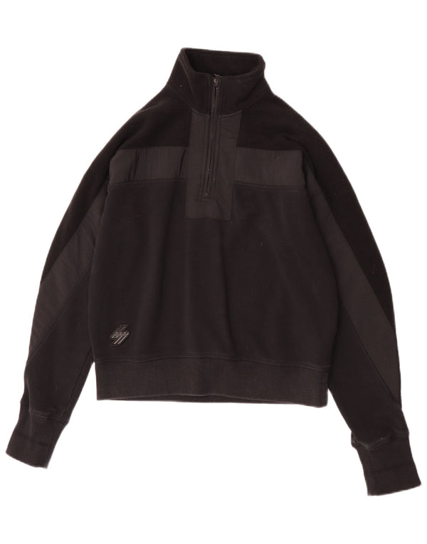 Superdry Womens Oversized Sweatshirt Jumper UK 10 Small Black Colourblock