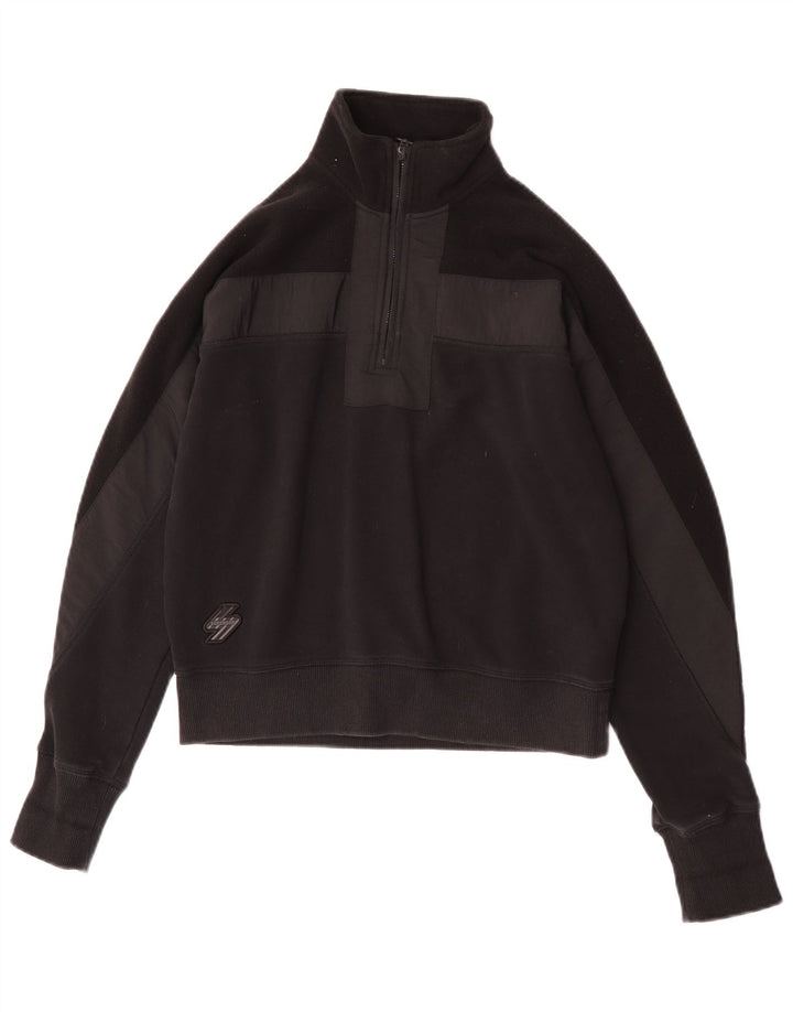 Superdry Sweat-shirt surdimensionné pour femme UK 10 Small Noir Colourblock