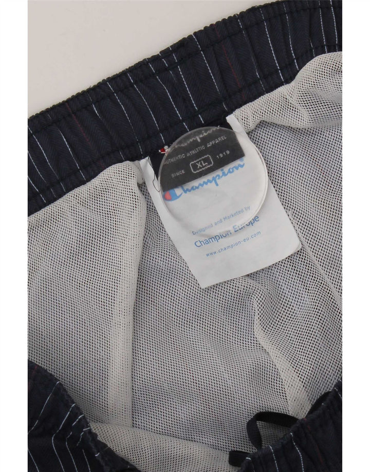 Champion Short de Bain Homme XL Bleu Marine Rayé Polyamide