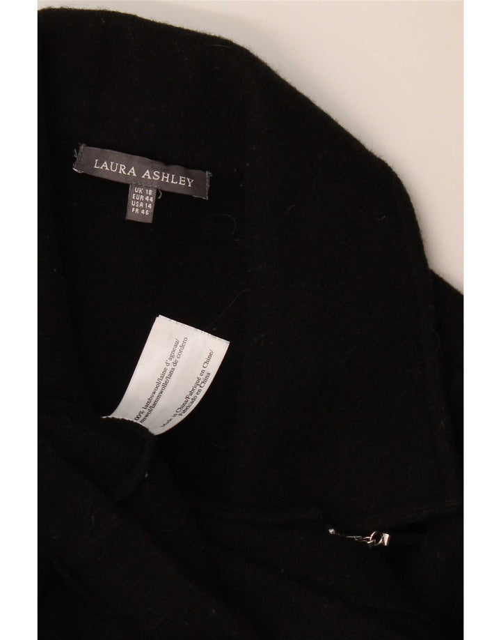 Laura Ashley Veste blazer zippée pour femme UK 18 XL Laine d'agneau noire