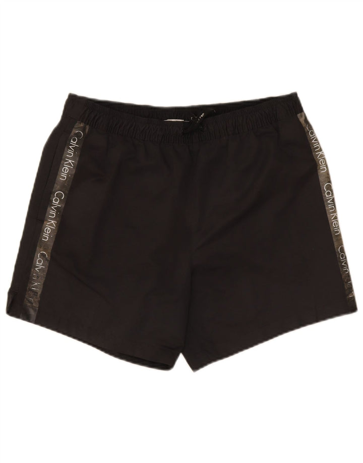 Calvin Klein Short de bain graphique pour homme Petit Noir Polyester