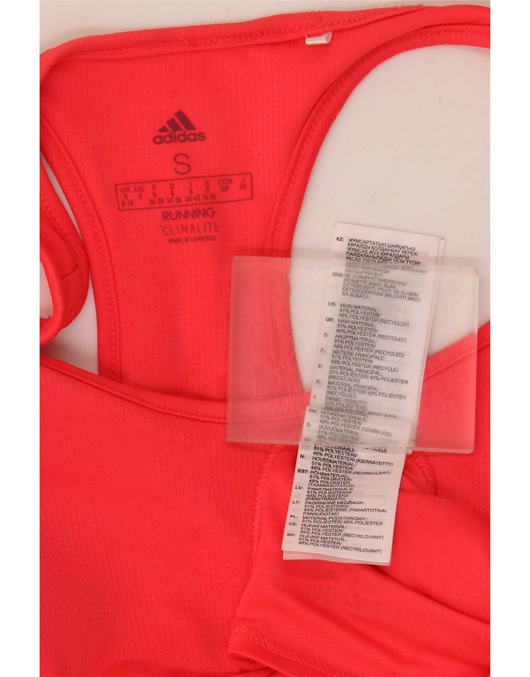 Adidas Climalite Vest Top UK 8/10 Petit Rouge Polyester