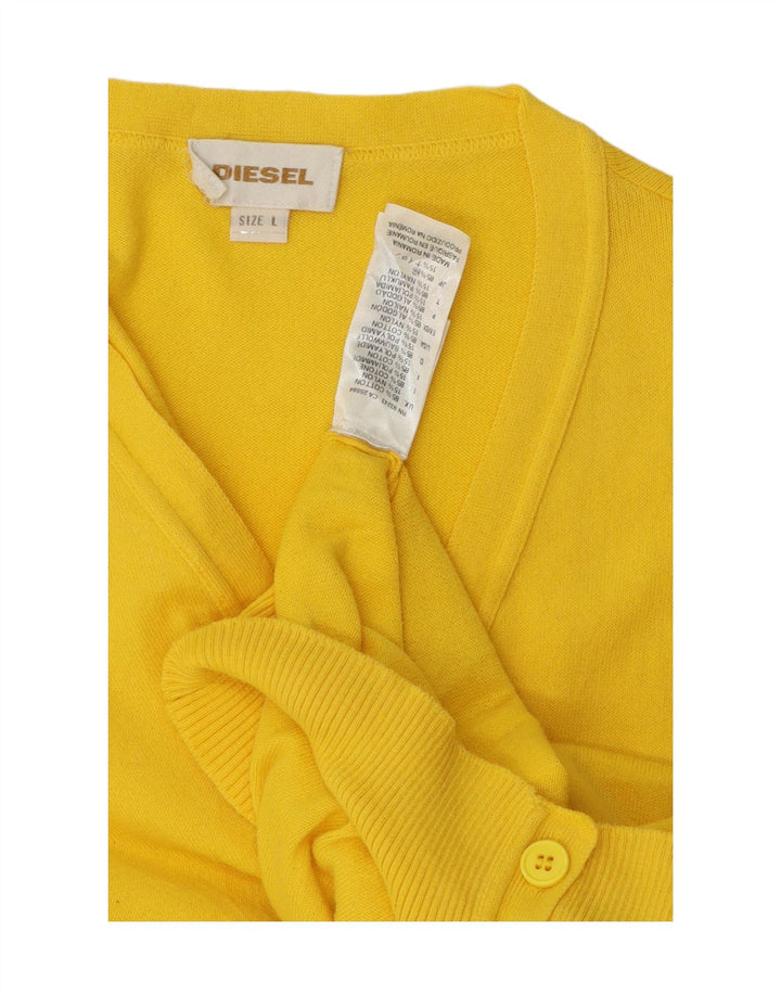 Diesel Cardigan Homme Pull Large Jaune Coton