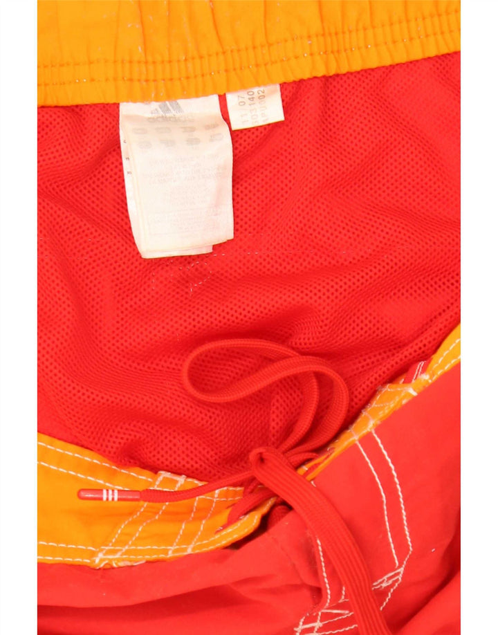 Adidas Short de bain graphique pour homme en polyester color block rouge moyen